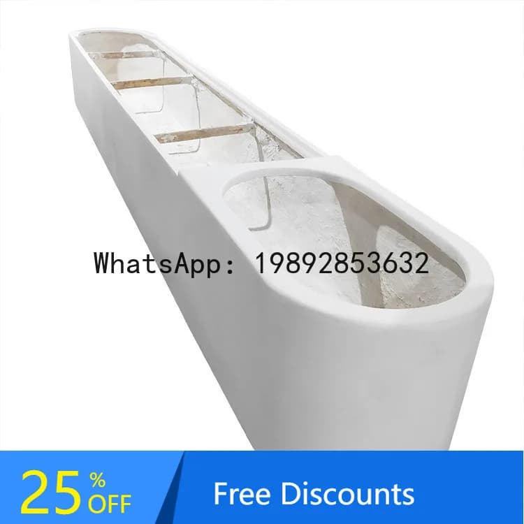 CZ Mall Leisure Seat Magnesium Oxide Fiberglass Creative Outdoor Garden Public Area Flower Pot Rest Wooden Board Bench