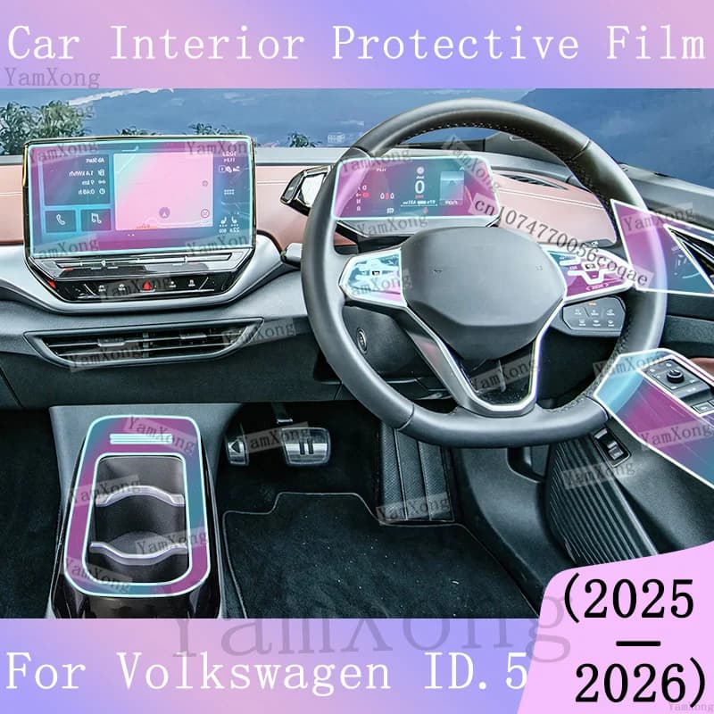 Car interior Kit scratch For Volkswagen ID.5 Navigation Dashboard screen Protection Sticker Center Panel Transparent Cover Film