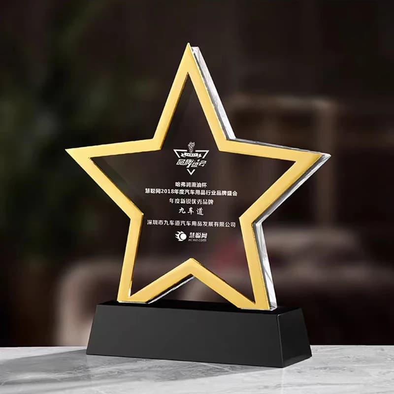 Customizable metal trim Pentagram Crystal Trophy YouTube vlog Memorabilia fan subscription Medal