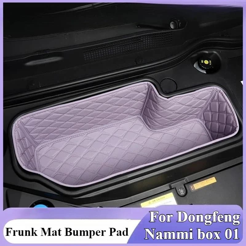 For Dongfeng Nammi Box 01 Nappa Leather Car Front Trunk Mat Bumper Pad Hood Anti-Scratch Car Frunk Cargo Organizer Storage Pad