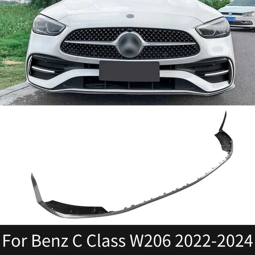 For Mercedes-Benz C-Class W206/S206 Front Bumper Lip Splitter & Spoiler Trim  C200 C260 C300 C43  2022-2024