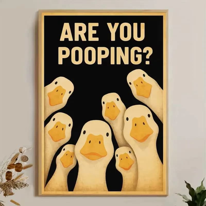 Classic Vintage Wall Art Funny Duck Are You Pooping HD Canvas Printed Poster Home Living Room Bedroom Decorative Painting