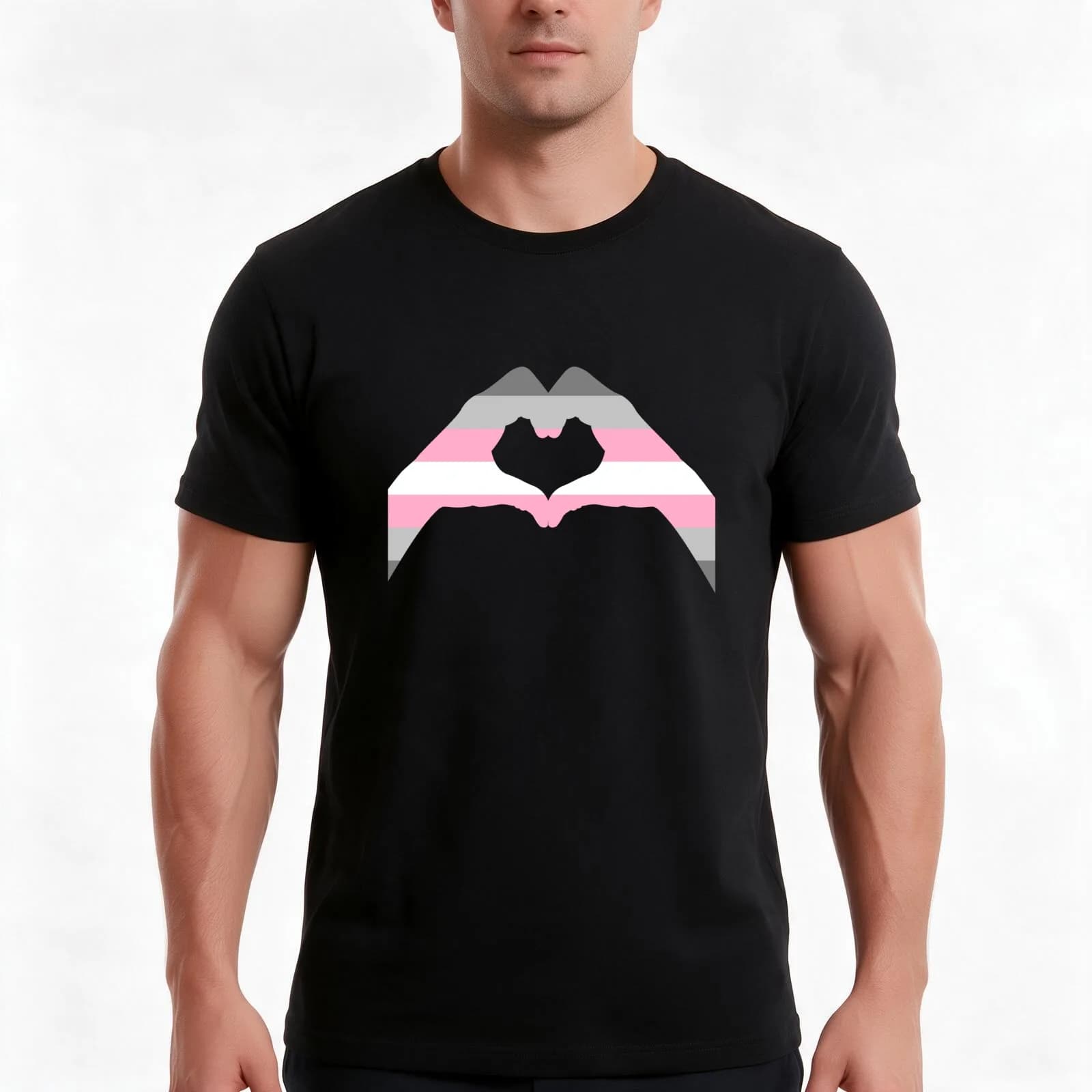 Demigirl Pride Love Wins Demigirl Flag T-Shirt, Summer Casual Cotton Tee, Oversized Streetwear Tops, Vintage Graphic Print