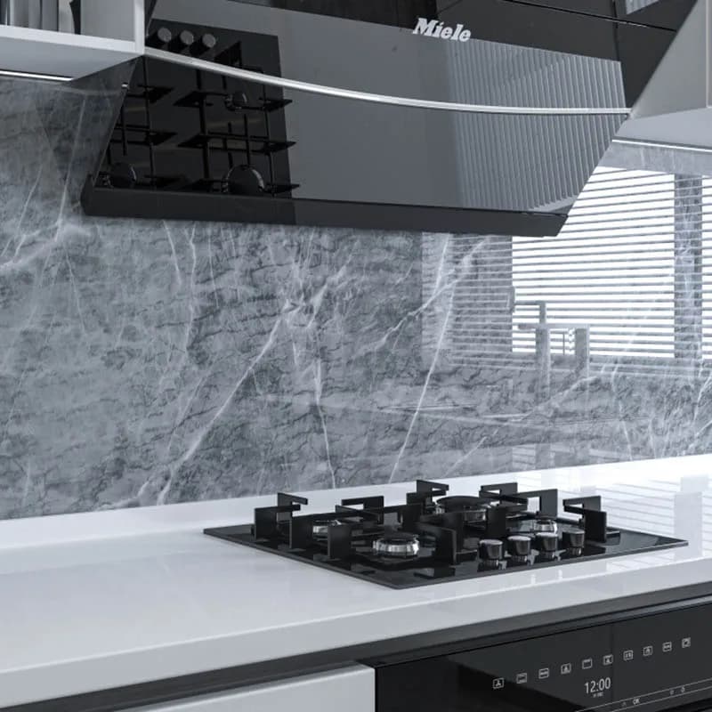 60cm*10m Marble Pattern Tile Stickers Waterproof Cabinet Renovation Kitchen High Temperature Resistant Oil Proof Wallpaper PVC