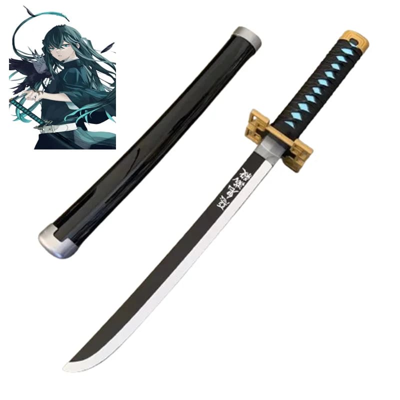 Demon Slayer Role Play Tokitou Muichirou Bamboo Assembled 24 Inch Katana Model Cosplay Kimetsu No Yaiba 60cm Sword
