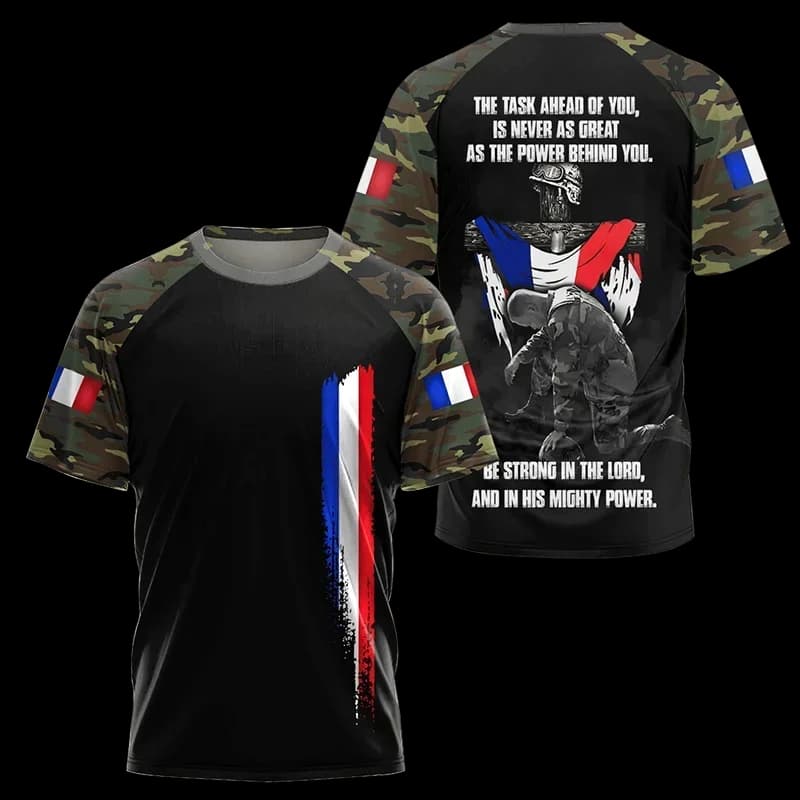 France Army Camouflage Men Ladies T Shirt Commando ARMY-VETERAN 3D Special Forces Short Sleeve Tactical Shirts Men's Clothing