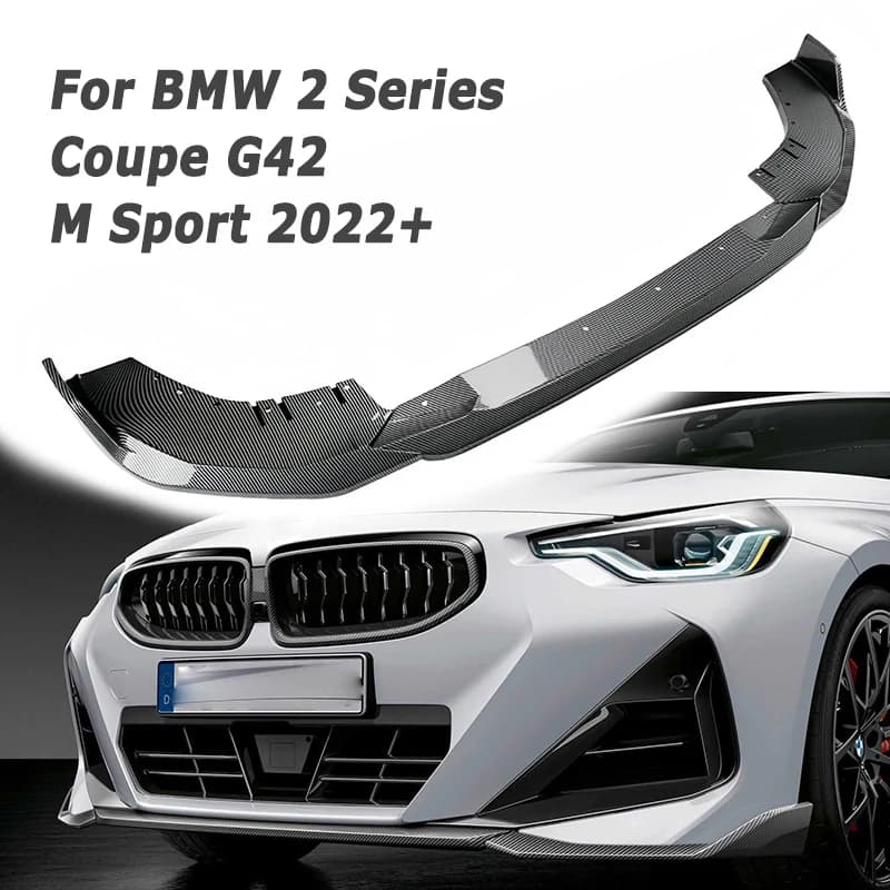 Car Front Bumper Lip for BMW 2 Series Coupe G42 M Sport 2022+ Diffuser Splitter Exterior Car Accessories Afternarket Parts