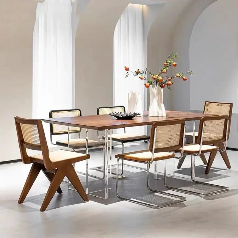 AA Italian Minimalist Suspension Dining Table Long Table Designer Solid Wood Conference Table Large Board Long Bar Reception