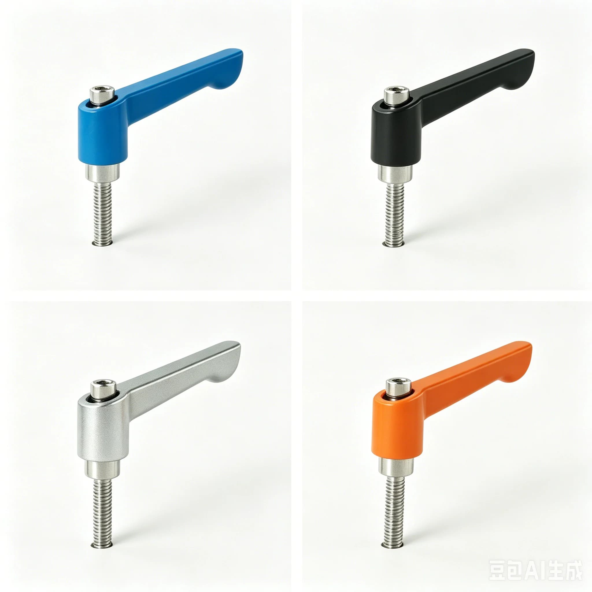M4.M5 M6  SUS304 Stainless Steel solid adjustable handle ,Zinc alloy clamping levers tesion lever clamping handle Black color