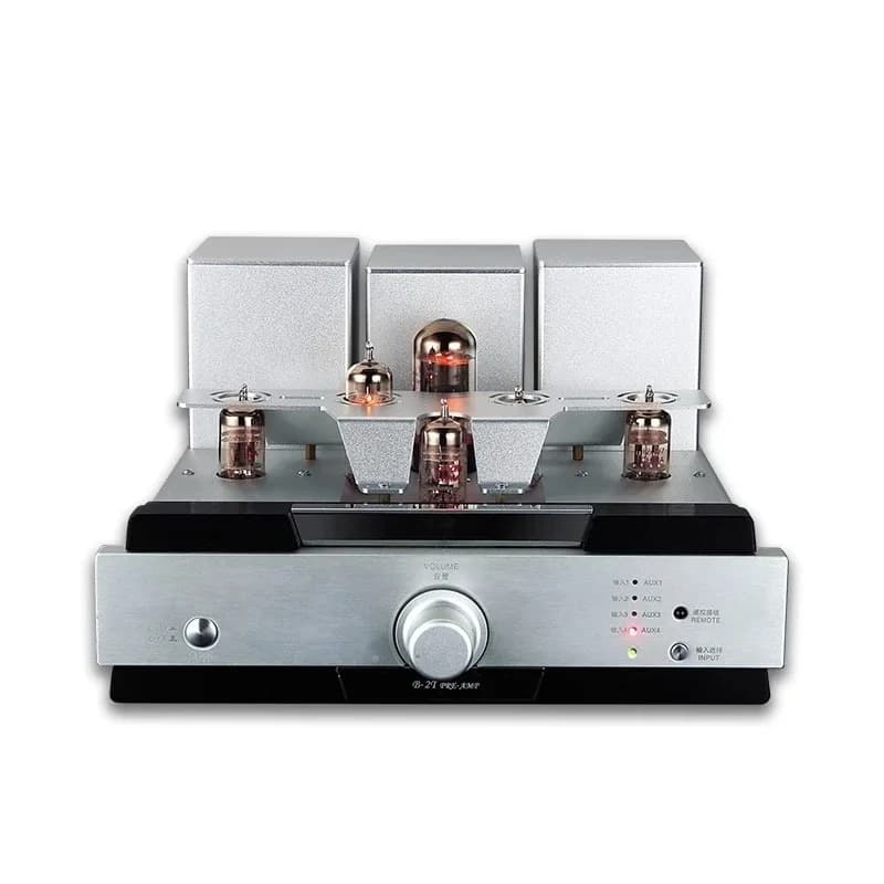 W-010 B-2T Vacuum Tube Preamp Pre-Amplifier Preamplifier with Remote Control 5AR4 EL84 12AX7 12AU7 Compatible AC110~220V