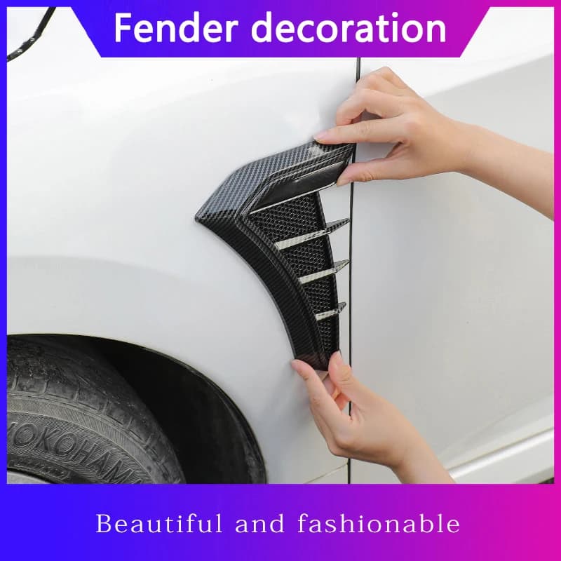 Universal Car Fender Decorative Stickers Carbon Fiber Style Car Side Vent Fender Trim Modified Parts Stickers Auto Accessories