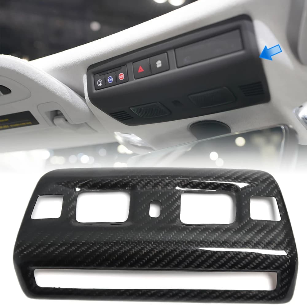 Carbon Fiber Interior Roof Reading Lamp Control Button Overlay Cover Trim for Chevrolet Corvette C8 Z51 Z06 2020 2021 2022 2023