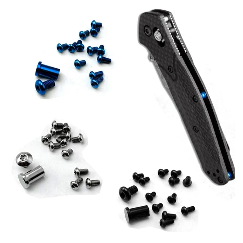 1 Full Set Titanium Alloy Knife Handle Screws for Benchmade 940 Osborne Custom Made Direct Fit Screws Spindle Pocket DIY Parts