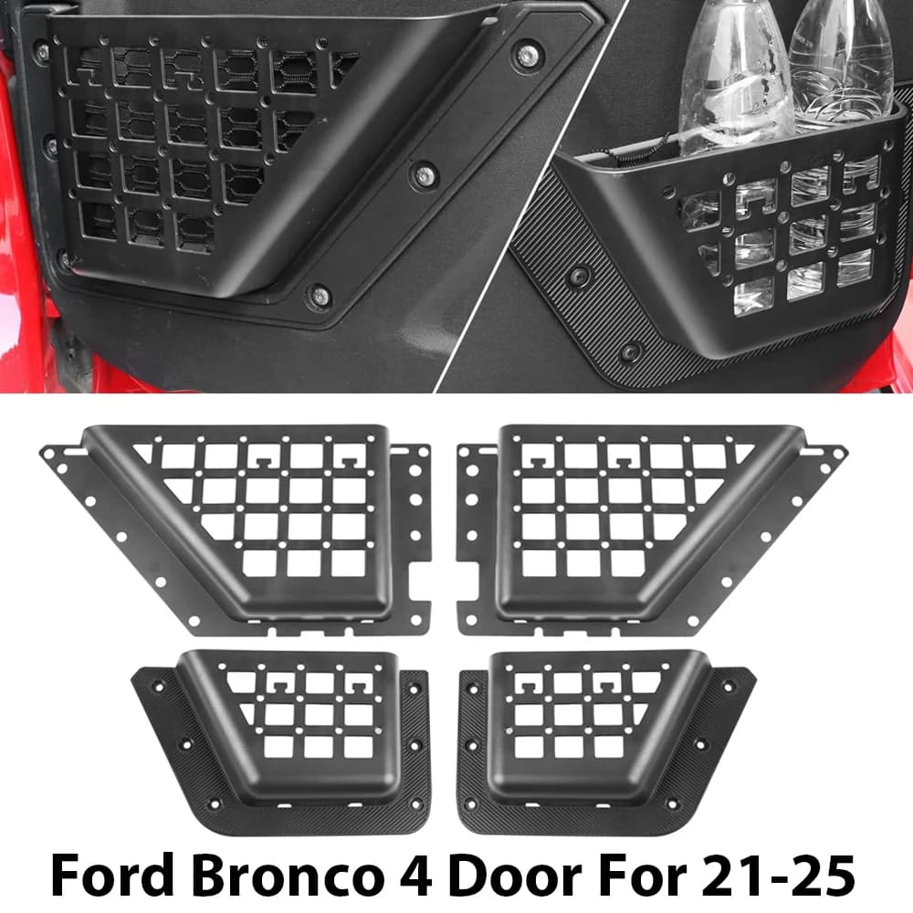 For Ford Bronco 4 Door Increased Storage Pockets Front Rear Door Stowing Tidying Car Storage Box 4PCS For Ford Bronco 2021-2025