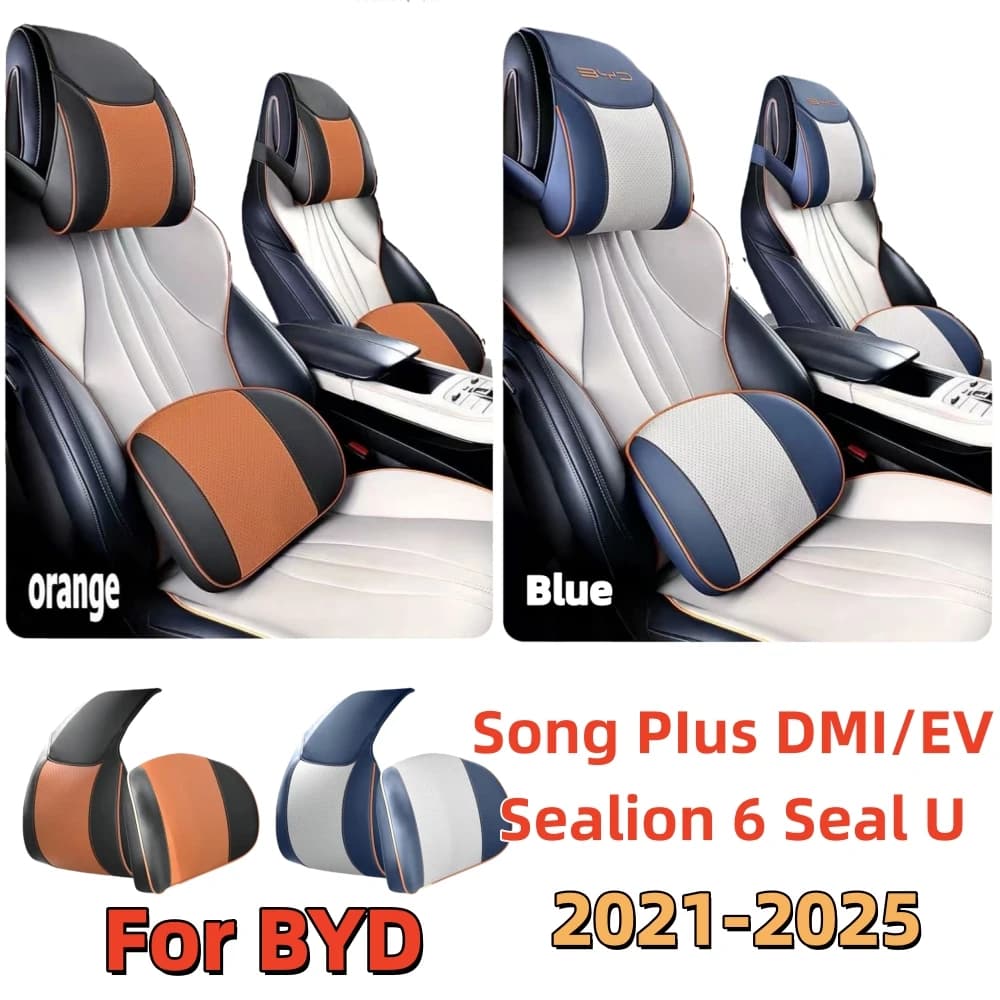 Car Accessories Seat Headrest For BYD Seal U / Song Plus PU Leather Neck Pillow Memory Foam Pillows Rest Neck Pillow