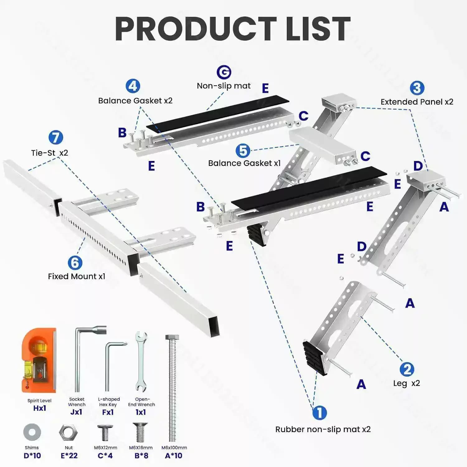 Heavy Duty Foldable AC Bracket Universal Wall Mount Support Max Load 200kg Window Air Conditioner Installation Holder