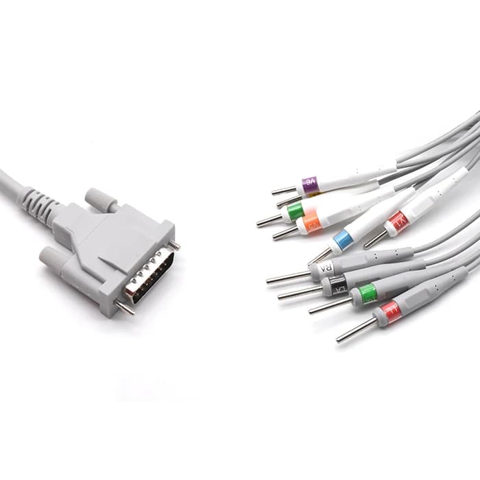 AT10/AT3/AT5/AT6 compatibele 10-Lead ECG Clip Kabel 2.5M IEC