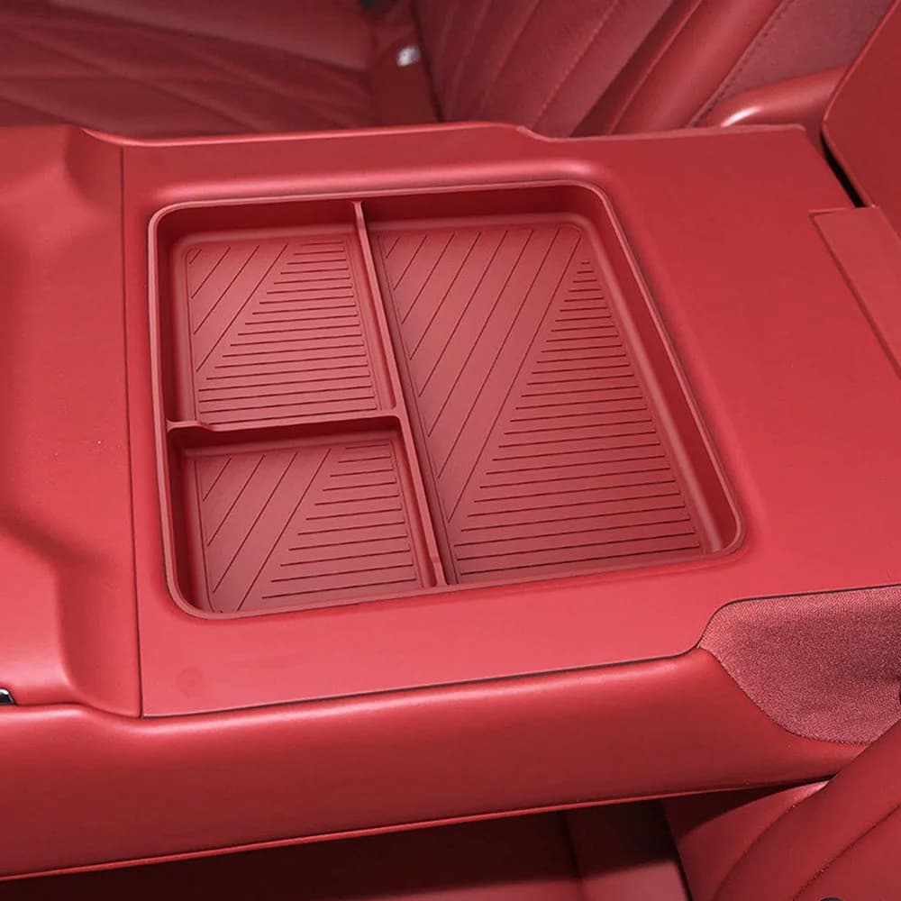 For ZEEKR 8X 2026 Rear Armrest Storage Box Automotive Supplies Original Car Color Silicone Pad Waterproof And Stain-resistant