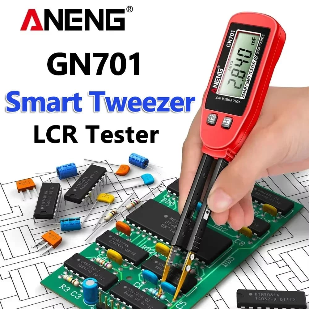 ANENG GN701 Smart Bridge Tweezer Digital LCR Meter Resistance Capacitance Inductance Continuity Diode Tester Electrician Repair