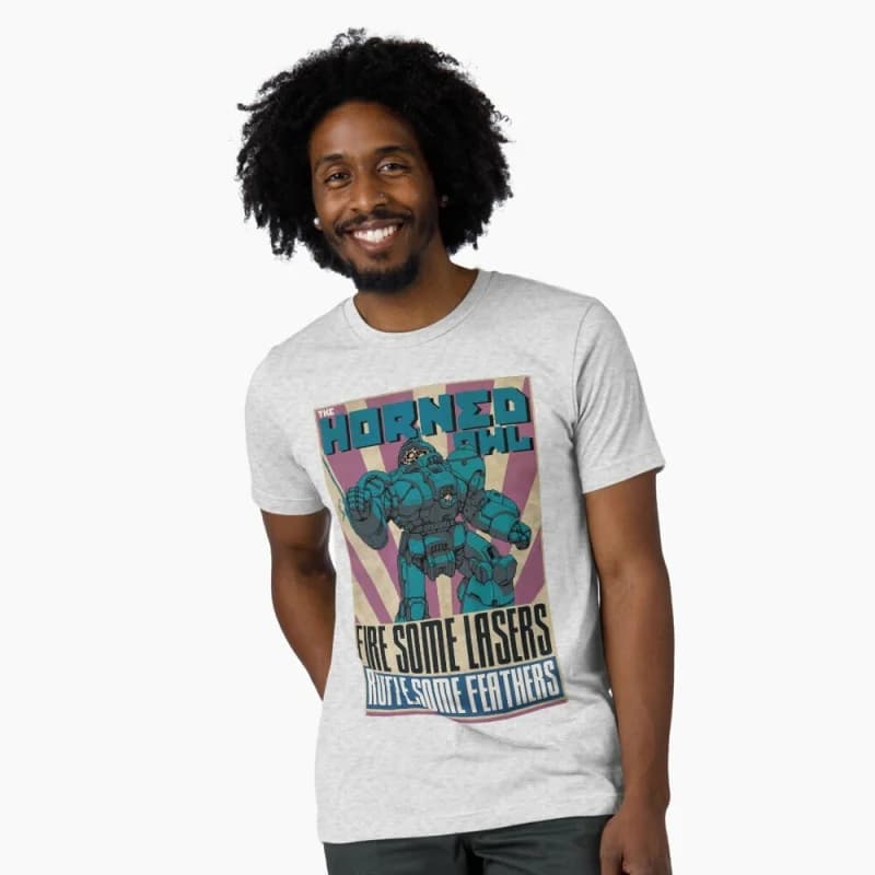 Horned Owl Mechwarrior MWO Mech Combat RPG Gift t shirt for gamer Battletech Graphic clothes Short sleeve All size tops