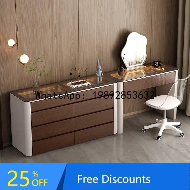 YFY Italian Style Makeup Table Bedroom Modern  Chest of Drawers Integrated Dressing Table Small  Desk Storage Bedside Cabinet