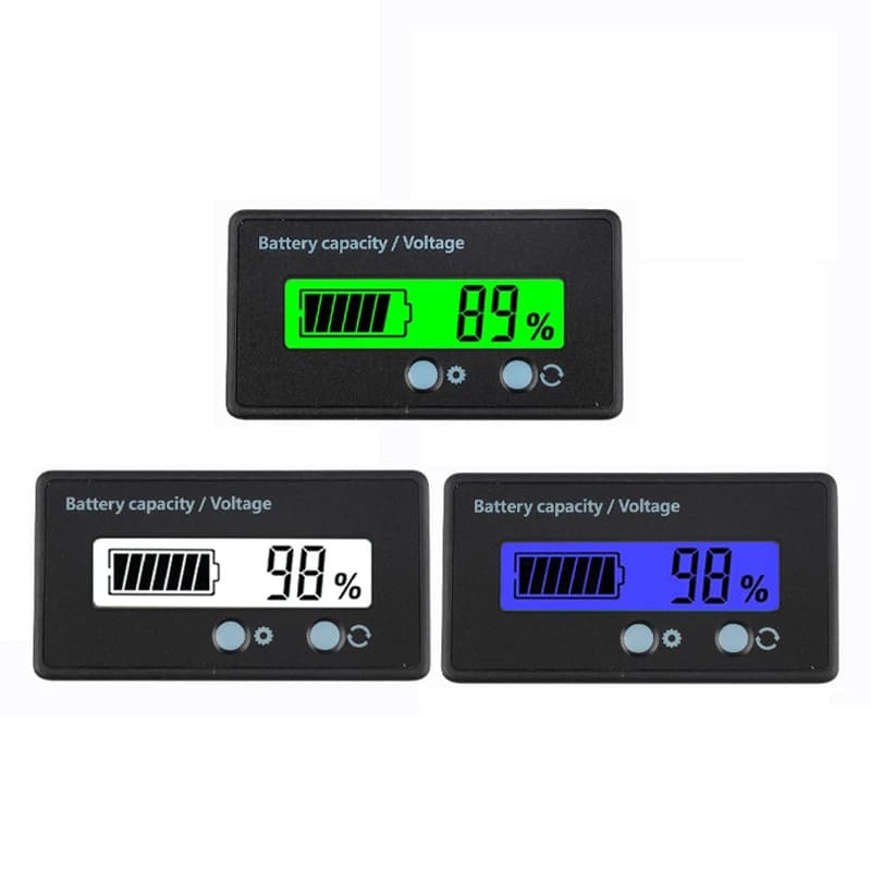 12V 24V 36V 48V 72V 3S 5S 7S Battery Capacity Indicator Lithium Battery / lead-acid battery Residual Power Percentage Gauge