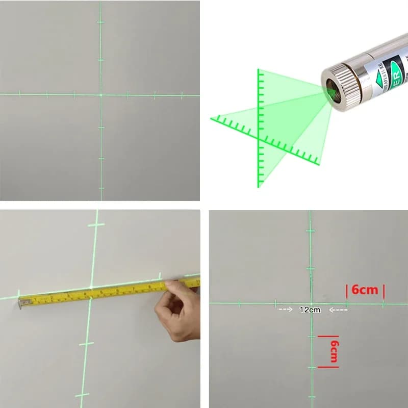 520nm 10-Line Green Cross Scale Laser Module with Adjustable Focusable Diode Lens Industrial Grade 12mm Optical Instruments