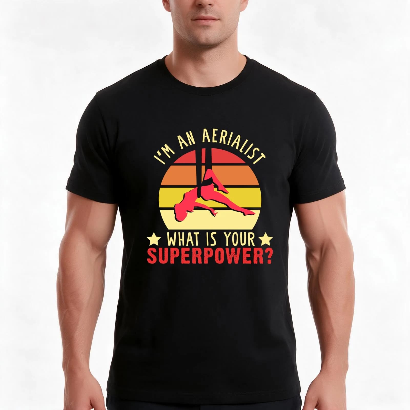 Aerialist Superpower Aerial Silk Acrobatics Dancer Circus T-Shirt, Summer Casual Cotton Tee, Oversized Streetwear Tops