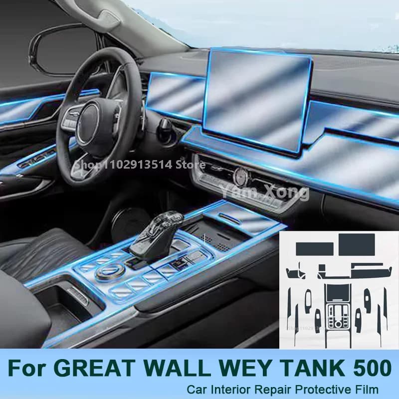 Anti-Scratch Sticker Easy Installation For GREAT WALL WEY TANK 500 Interior Protection Film Dashboard Center Console Screen