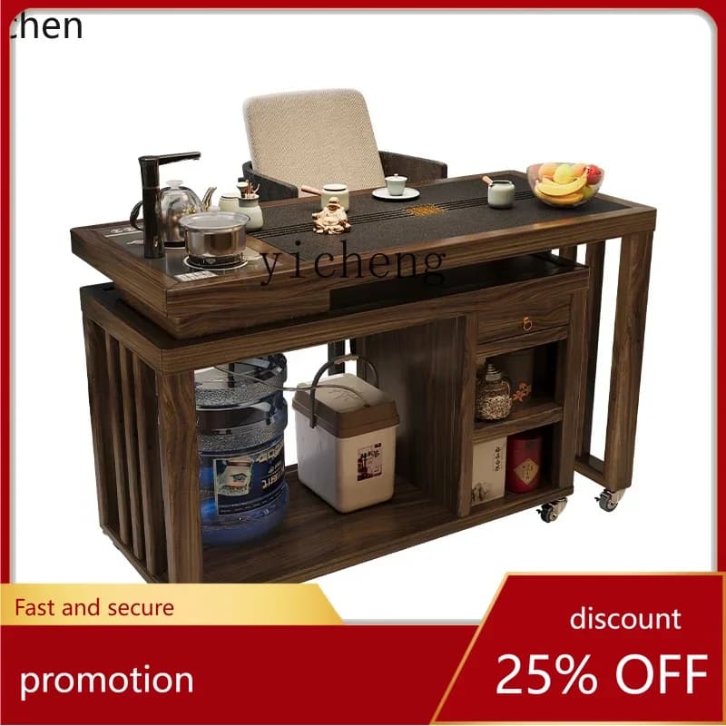 ZMLMobile Tea Table and Chair Set One Table  Side Cabinet Suit One Household Small Coffee Table