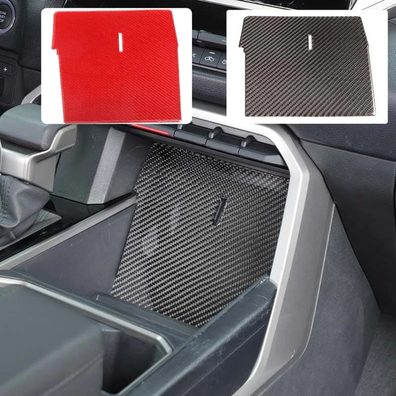 For Toyota Tundra 2022-26 center console storage compartment shockproof and dustproof pad soft carbon fiber interior accessories
