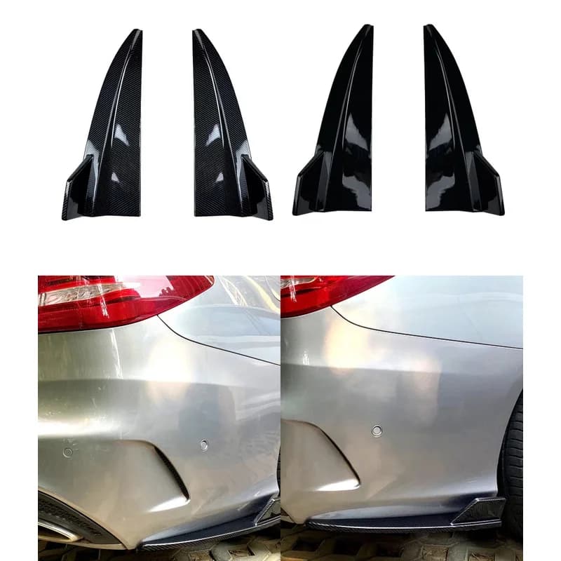 Rear Bumper Diffuser Side Splitters Fit For Mercedes Benz C-Class Variant Wagon S205 C180 C200 C250 C260 C300 C43 2015-2020 ABS