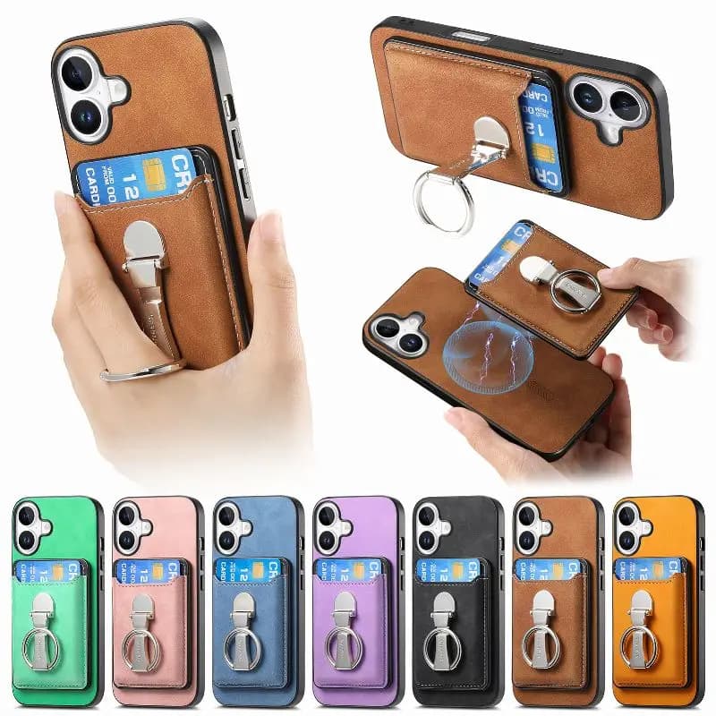Detachable Finger Ring Card Case Phone Case for Samsung Galaxy S25/S24/S23/A06/A05/A14/A16/A24/A25/A35/A55/M15/M34/M54/F15/F34