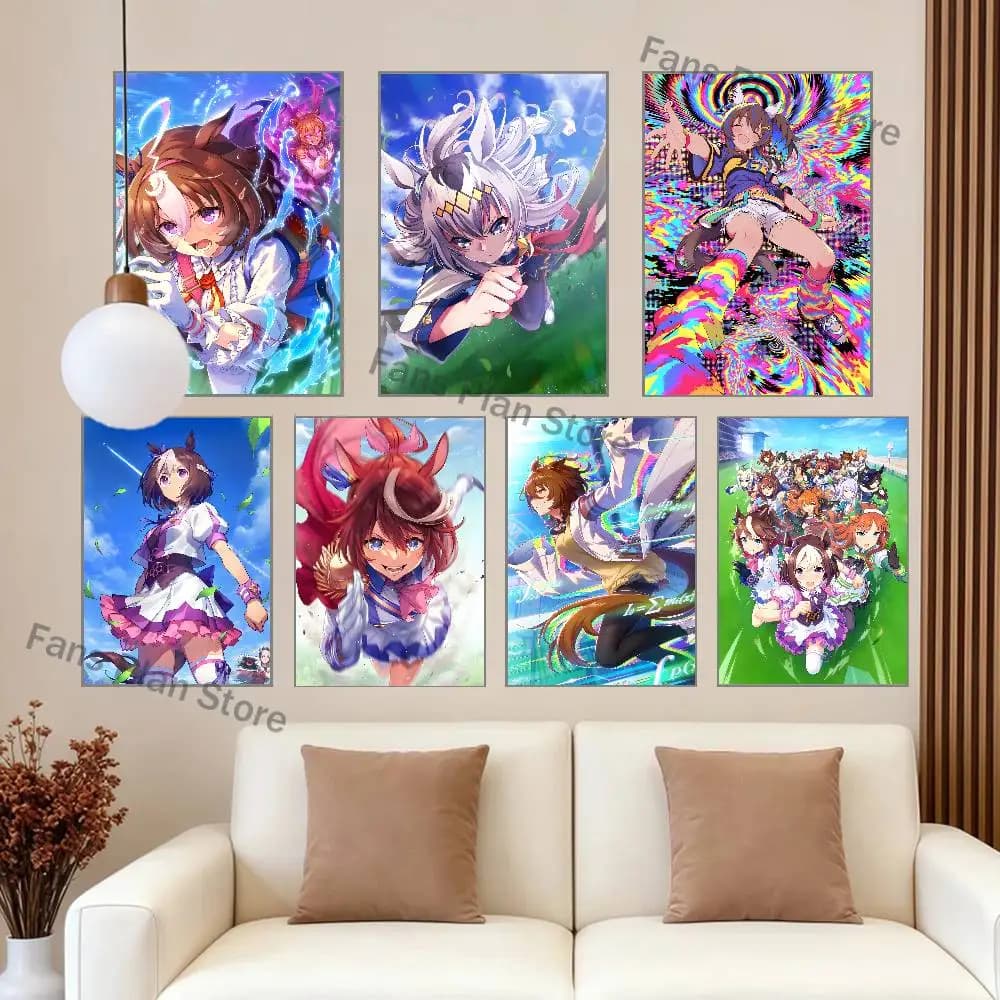 U-Uma M-Musume Poster High Quality Dorm Living Room Aesthetic Wall Decoration Painting Stickers Gift