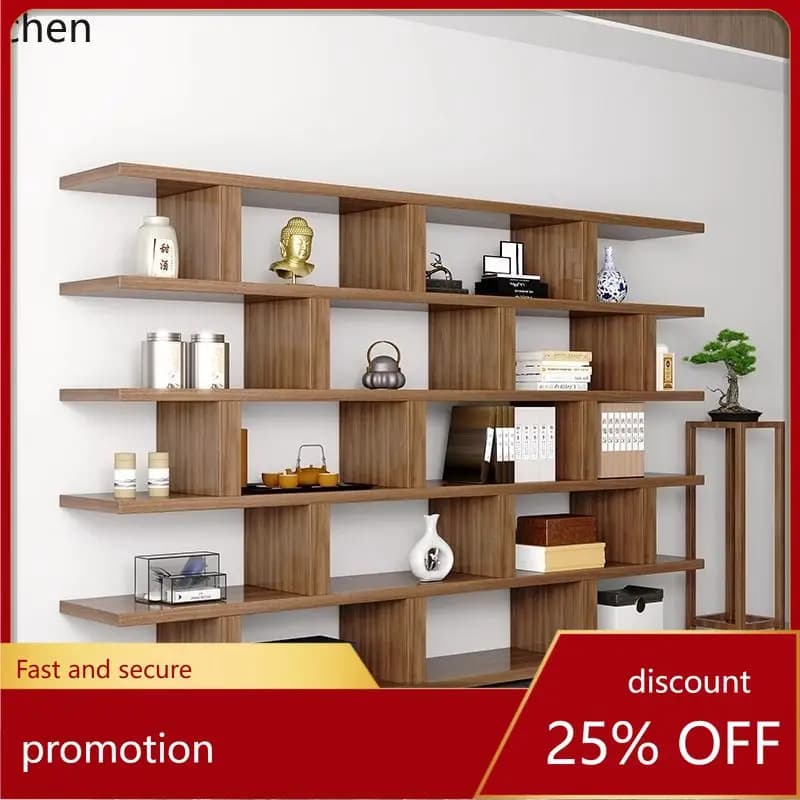 ZMLSolid Wood Thickened Bookshelf Creative Decoration Living Room Multi-layer Partition Bookcase Integrated Wall Storage Cabinet