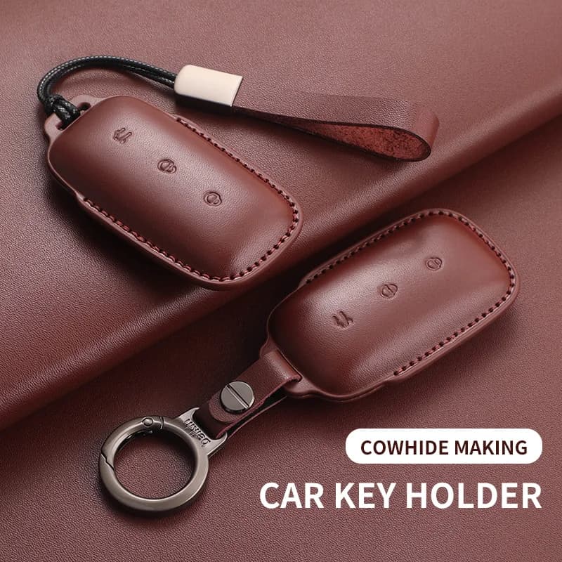 Leather Car Remote Key Case Cover For Geely Galaxy L7 2023 L6 MAX 1.5T Plus AIR PRO Protector Auto Key Fob Shell Keychain