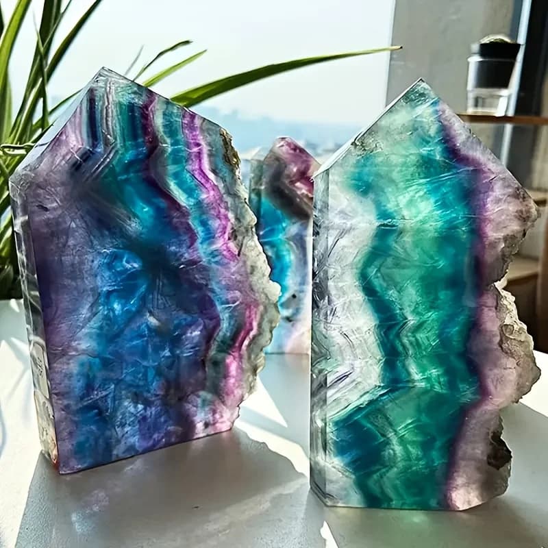 1PC Rainbow Fluorite Tower - Spiritual Home & Office Decor, Birthday & Holiday Gift, Travel Size Solid Format  bulk crystals