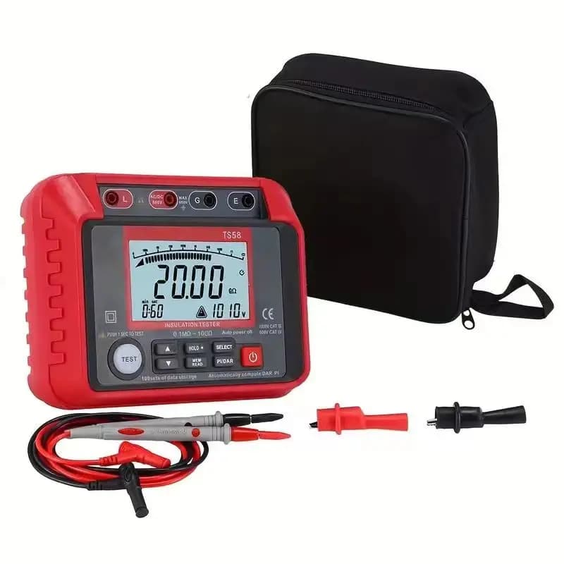 Digital Insulation Resistance Meter Insulated Tester 0.1MΩ-10GΩ Megohmmeter 2000 Counts AC DC 10-600V DAR PI Index,with Backlit