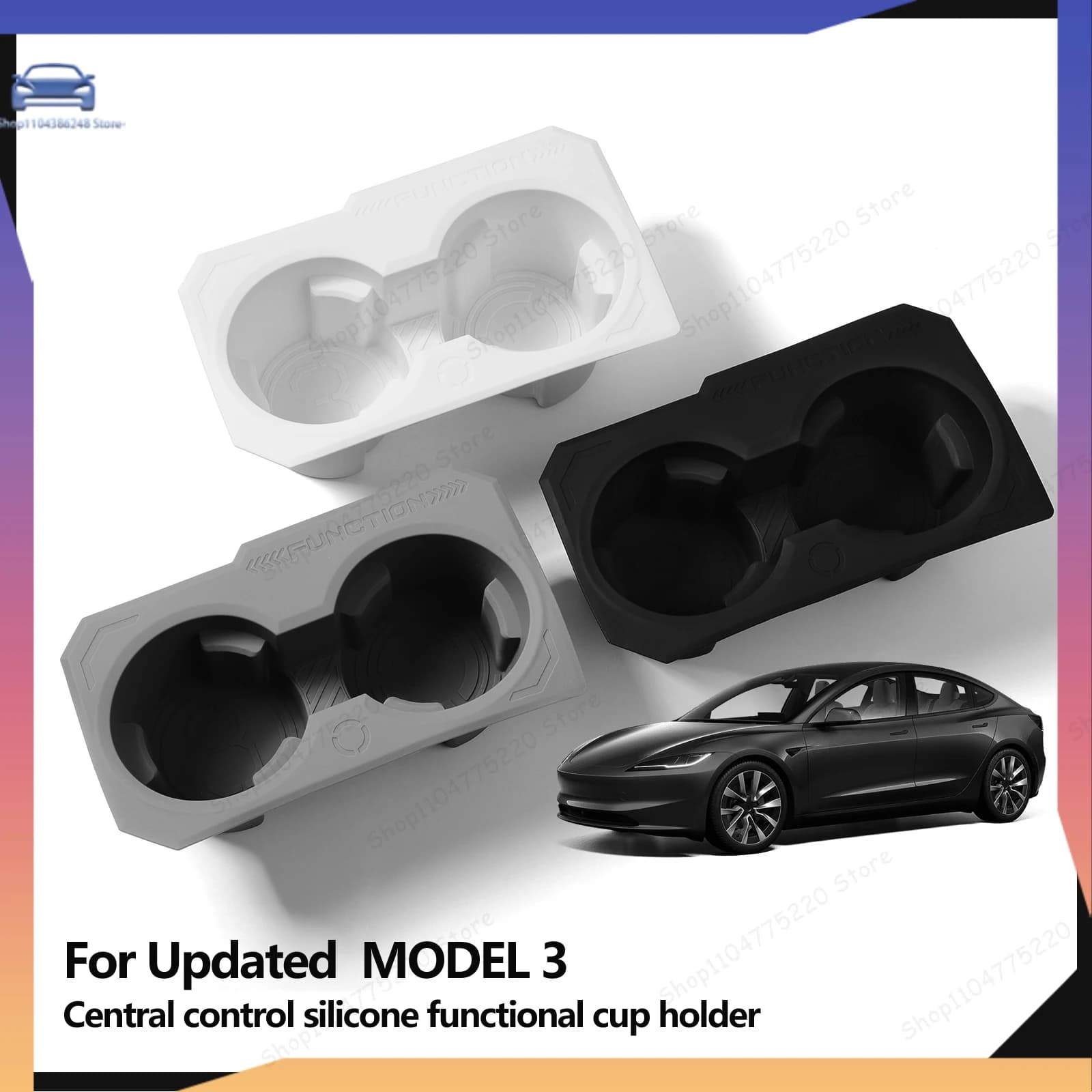 Cup Holder Silicone Drinks Holder Organizer Car Interior Accessories For Tesla Model 3 Highland 2024