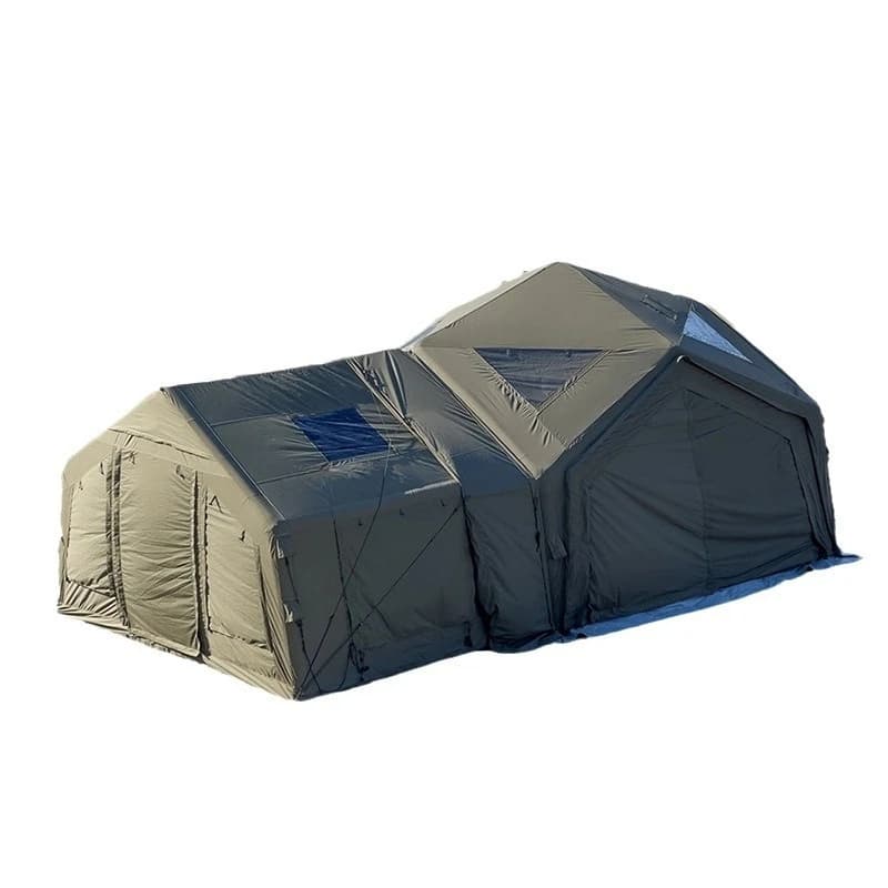 Hexagonal Army Green Overnight Accommodation Camping Module Camping Inflatable Tent Open