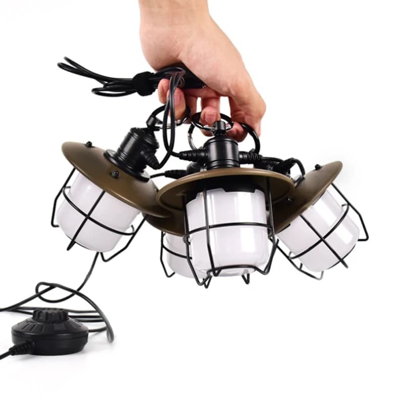 Waterproof Handheld Portable Light Emitting Diode Camping Light Plug Tent String Light