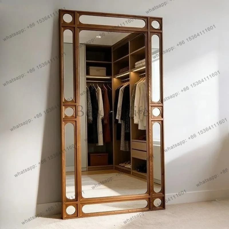 zj.a17 French retro full-body mirror American entrance entrance living room floor-to-ceiling mirror wall-mounted European cloakr
