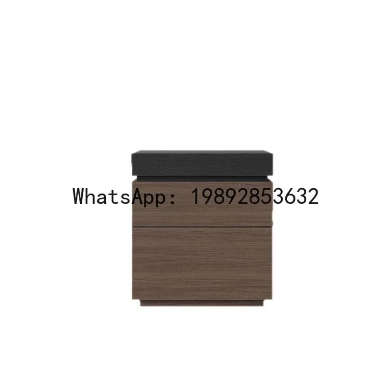 BF Italian Minimalist Bedside Table Home Bedroom Solid Wood Compartment with Concealed Light Luxury High-end Storage Cabinet