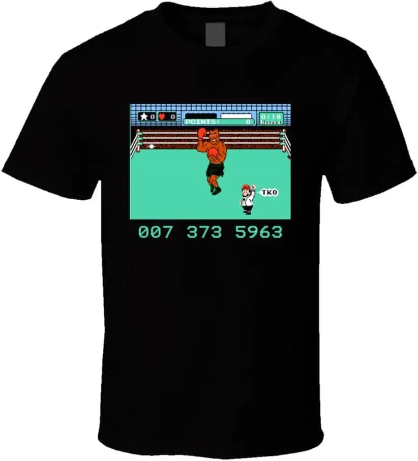 Mike Tyson's Punch Out Nes Boxing Game Griphic T-Shirt 100% Cotton O-Neck Short Sleeve Summer Casual Mens T-shirt Streetwear