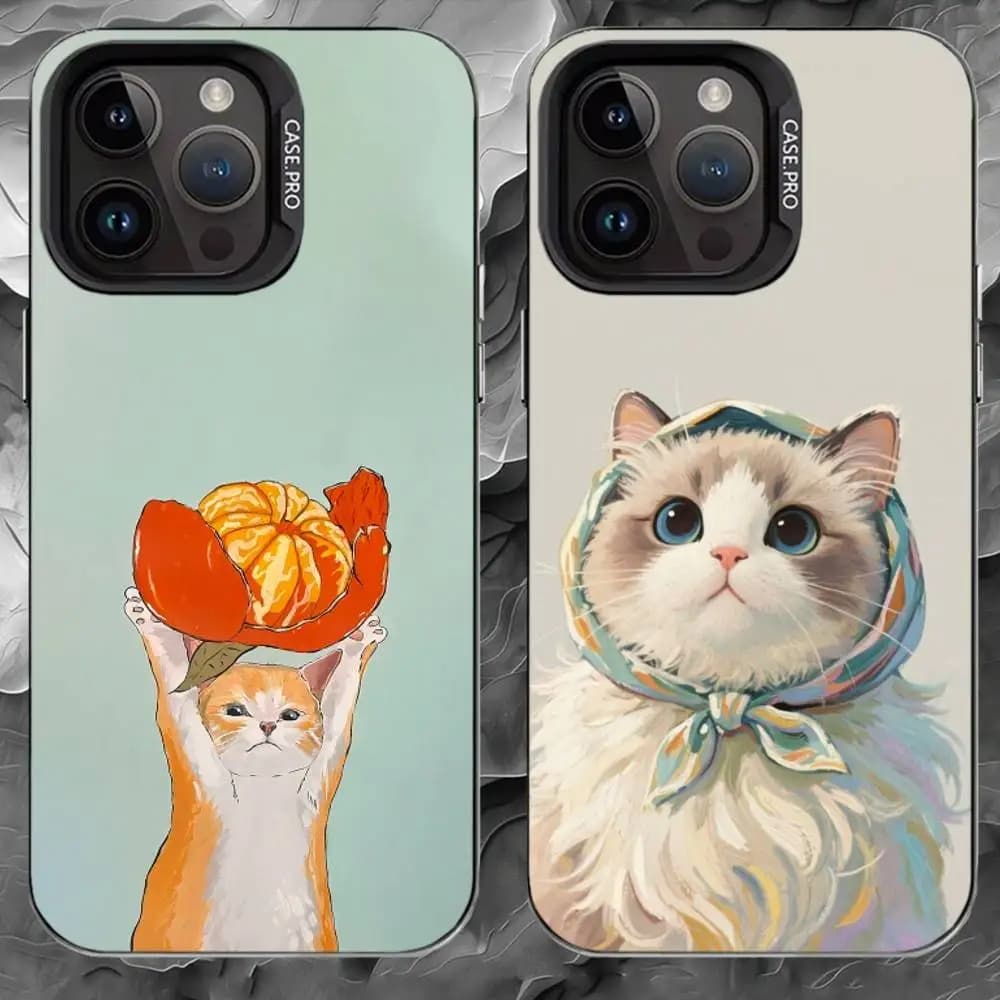 D-Digital Illustration Phone Case For iPhone 17 16 15 14 13 12 11 Pro Max Plus Silver Matte Black Cover