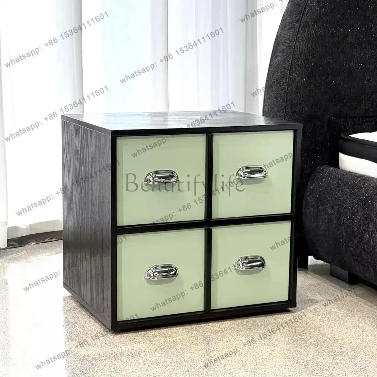 2026 medieval solid wood chest bedroom bedside wall storage cabinet
