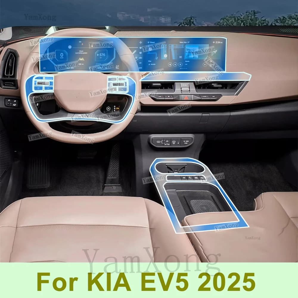 Easy Install Car Interior Protective Film For KIA EV5 2025 Car Center Console Screen Dashboard Anti Scratch Sticker
