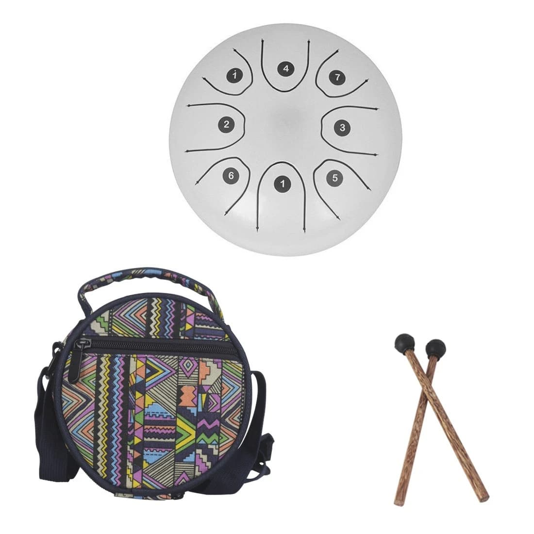 5.5 inch C key ethereal drum, worry-free, forget worry, Sanskrit, steel tongue drum multi-color optional