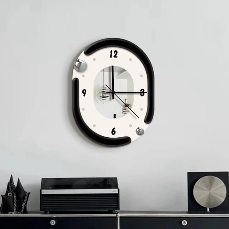 ins Wind Living Room Wall Clock Restaurant Mirror Surface Quartz Clock Mural Watch Bedroom Mute Digital Clock Room Decorations