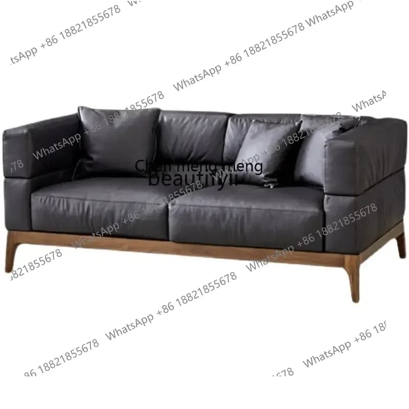 cc182R11 North American Black Walnut Wooden Sofa Combination Nordic Solid Wood Sofa Italian  Living Room Three-Seat Top Layer Le